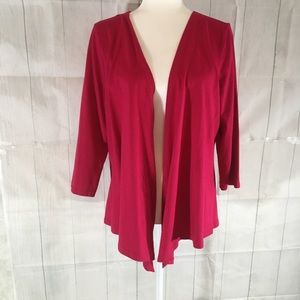 Basic Editions cardigan lg waterfall front red